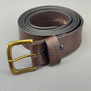 Carhartt Brown Leather‎ Work Belt Brass Buckle Utility Durable Men's Size 52